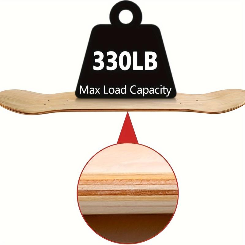 Blank Skateboard Decks, Premium 7 Ply Maple Wood Construction, Strong Durable Deck with Stable Pop, Smooth Sanded Surface Ideal for DIY Painting Custom Art Graphics, Available in 7.75 8.0 8.25 Inch, Suitable for Beginners Artists Pro Skaters