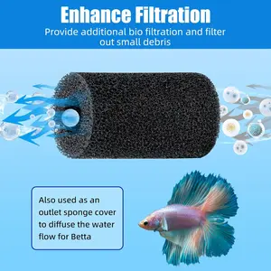 9-Pack Pre-Filter Sponge for Aquarium Shrimp Fry Fish Tank Filter 1” Intake, Replacement Foam Cover