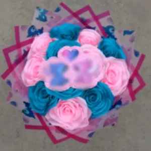 Pink Eternal Rose Bouquet Sttiitch topper  flowers rosas roses flores gift decor Decorative room