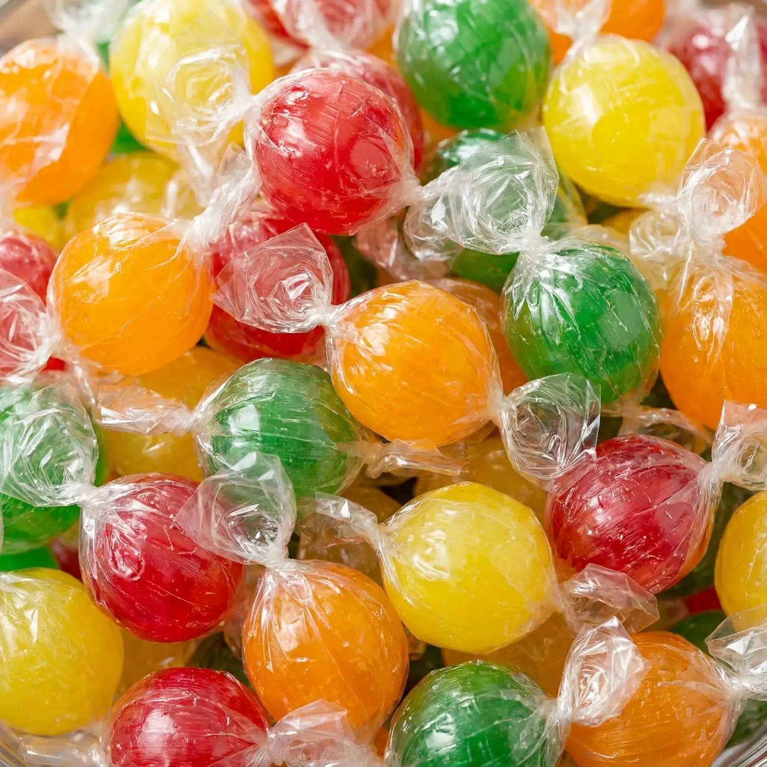 Assorted Fruit Sour Ball Candy 1.5 lb Bulk Tangy Sweet Treat Party Snack Gift Colorful Variety Pack - Orange Lemon Strawberry Cherry Green Apple