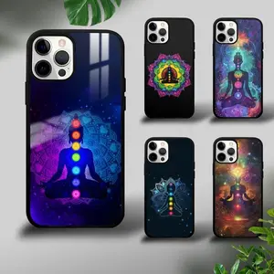 Mandala Chakra Yoga Phone Case For iPhone 16 15 14 13 12 11 Pro Xs Max Mini Plus Celulares Hard Funda Cover Casing Screen Protector Protection