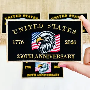 USA 250th Anniversary Patch Embroidered, Fully Embroidered United States of America 1776–2026 Anniversary Patch, Flag Patch, Patriotic Patch, Liberty Bell & Flag, 3–15 Inch Sizes