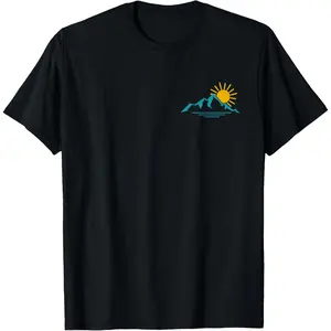 Natural sunrise mountain hiking camping outdoor activity T-shirt for men and women - lightweight summer travel and leisure top