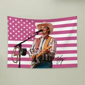 Zachh Top Pink American Flags For Wall Decor, Country Music Home Decor, Indoor Wall Tapestries, Room Decor, One Side Polyester Wall Flag