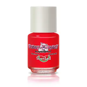 Piggy Paint Wacky Watermelon Scented Red Nail Polish 0.25oz Non-toxic Vegan Water-based Formula Kid-friendly