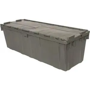 ORBIS 11 Cu Ft, 40 Lb Load Capacity Gray Polyethylene Attached-Lid Container Stacking, Nesting, 39.3" Long x 14" Wide x 12" High, Lid Included FP32 GREY
