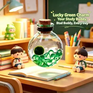Verdant Green Live Marimo Pendant - A Self-Sustaining Aquarium Pet Decor & Portable Moss Ball Habitat (Includes LIVELY Moss Ball Pet)
