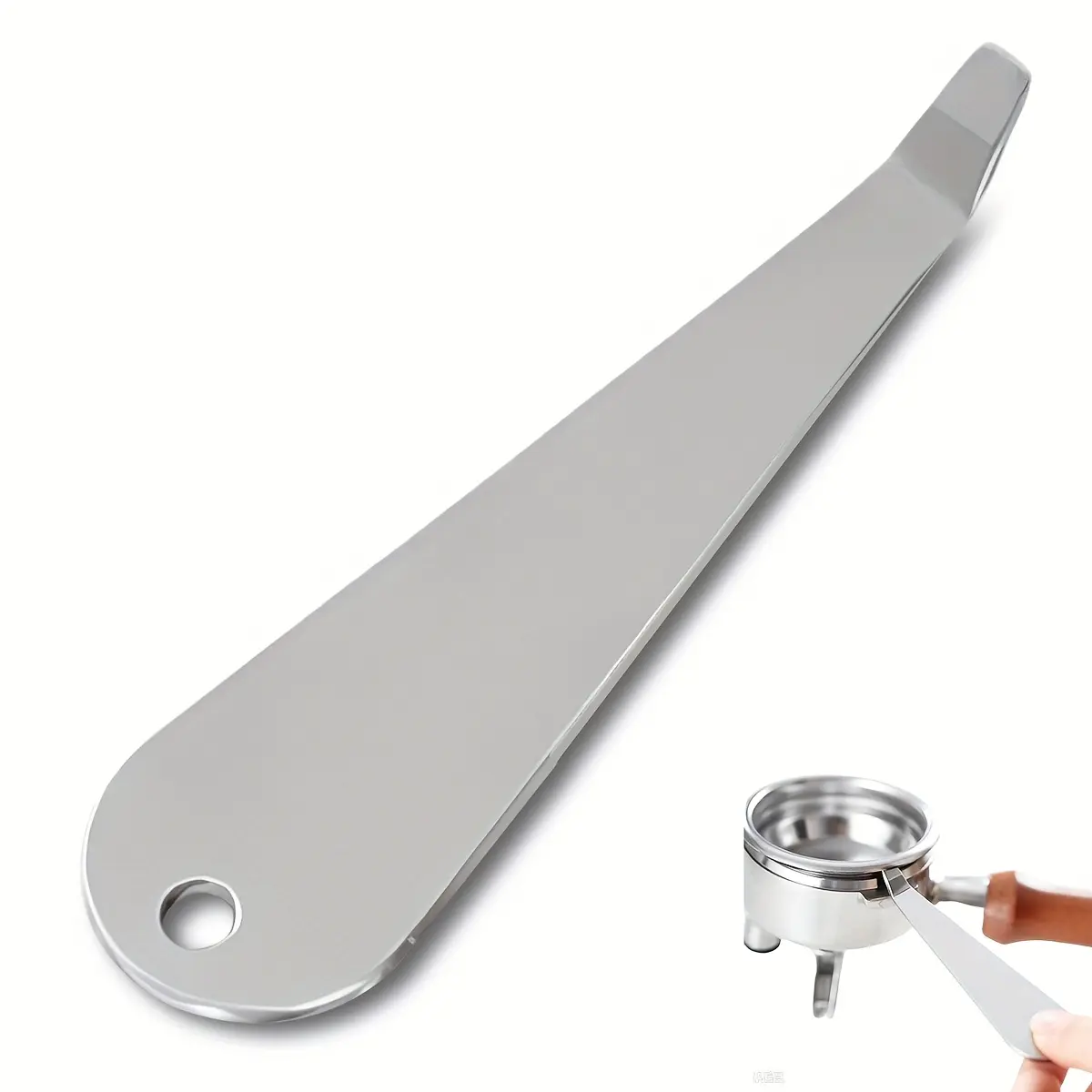Portafilter Basket Remover Tool, Coffee Making Tool, Improved Design Cleaning Prying Tool, Stainless Steel Coffee Portafilter Basket Remover, Coffee Powder Cup Disassembly Tool, Espresso Machine Cleaning Accessories, Coffee Brewing Accessories