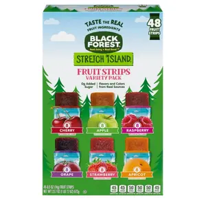 Stretch Island Black Forest Fruit Strips, Variety Pack, Cherry, Apple, Raspberry, Grape, Strawberry, Apricot, 0.5ounce Strips (Pack of 48)