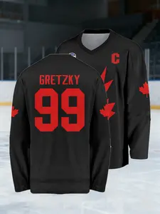 Canada #99 Hockey Jersey Shirt Maple Leaf Print Design Ideal for Hockey Training and Games Soft, Comfortable, and Breathable Retro-Chic Style The Perfect Gift for Hockey Fans