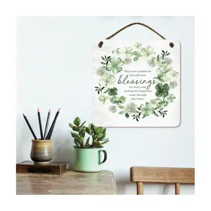Courtside Market St Patrick's Day Blessings 16x16 Hanging Sign