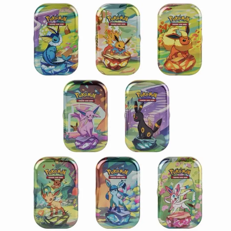 Pokémon SV8.5 Prismatic Evolutions Mini Tin - 2 Booster Packs, Eevee Coin, Collectible Art Card