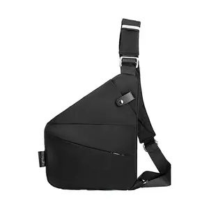 Explorinox Men Shoulder Bag Adjustable Strap Portable Lightweight Large Capacity Smooth Surface Hidded Zipper Closure Tear-resistant Anti-theft Chest Bag