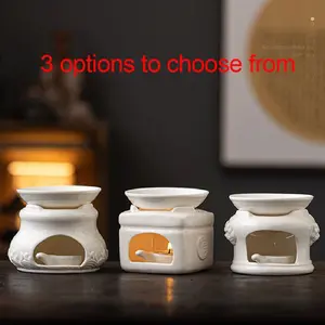 High-Grade Ceramic Candle Wax Melter Essential Oil Diffuser, Home Office Large Capacity Incense Burner, Candle Heating Tea Warmer