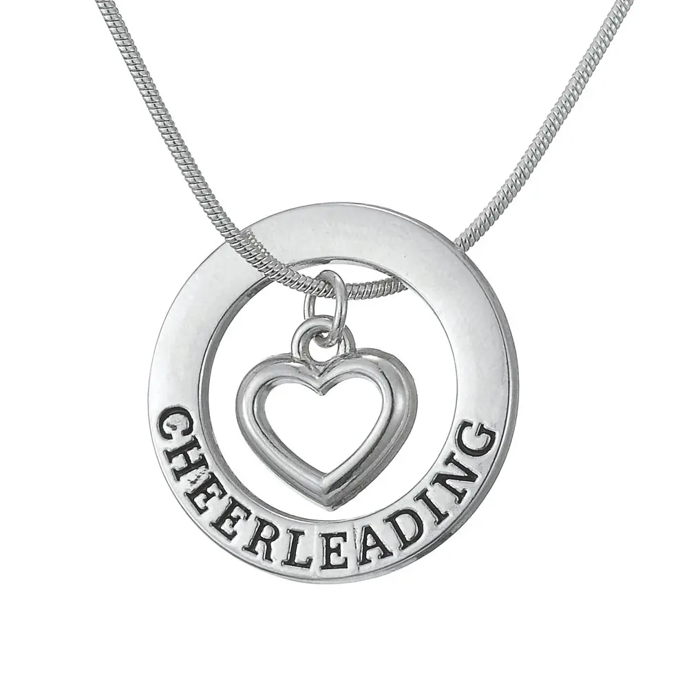 Love Cheerleading Pendant Cheer Cheerleader Necklace Sprots For Women Female