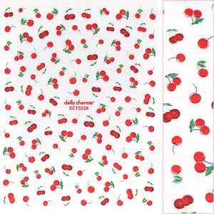 3D Embossed Nail Art Sticker / Red Cherry