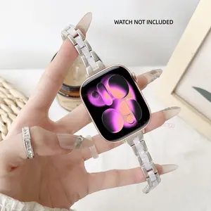 Ultra-Thin Metal Resin Bracelet for Apple Watch Bands, Fits 40mm 38mm 41mm 42mm/44mm 45mm 46mm 49mm, Compatible with Iwatch Series 1-11, Smartwatch Strap, Wearable Accessory, Smart Watch Accessories