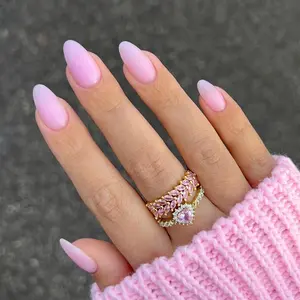 Solid Color Press on Fake Nail, 24pcs/set Fashion Press on Nails & Jelly Tape & Nail File, Elegant Stick on Nails Kit for Women's Gift, Nail Art Tool