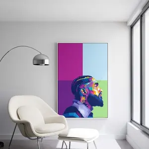 Nipsey Hussle - Side Portrait - Ready to Hang Pop Art, Large Wall Decor Art Poster No Frame