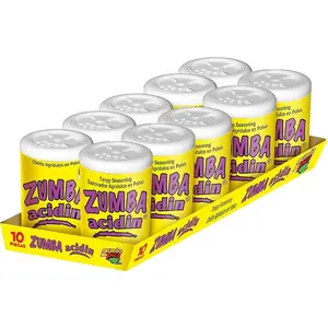 Zumba Acidin Tangy Chili Powder Seasoning - 10 Count - Mexican Candy Sprinkle, Sweet & Sour Chili