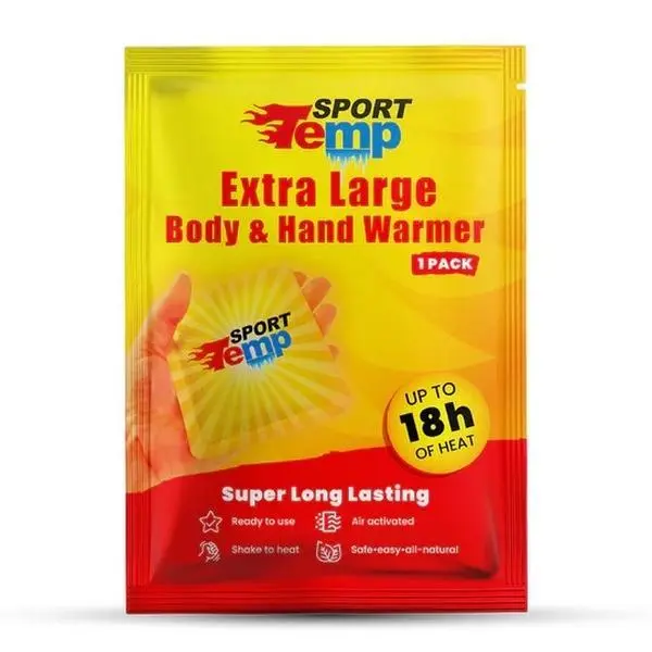 Sport Temp 18-Hour Hand & Body Warmers, Air-Activated & Odorless Disposable Heat Patches, XL Travel Size for Outdoor Sports, Fishing & Snowboarding, Hunting, Skiing, 12 Months, 10G, Adults, Long-Lasting