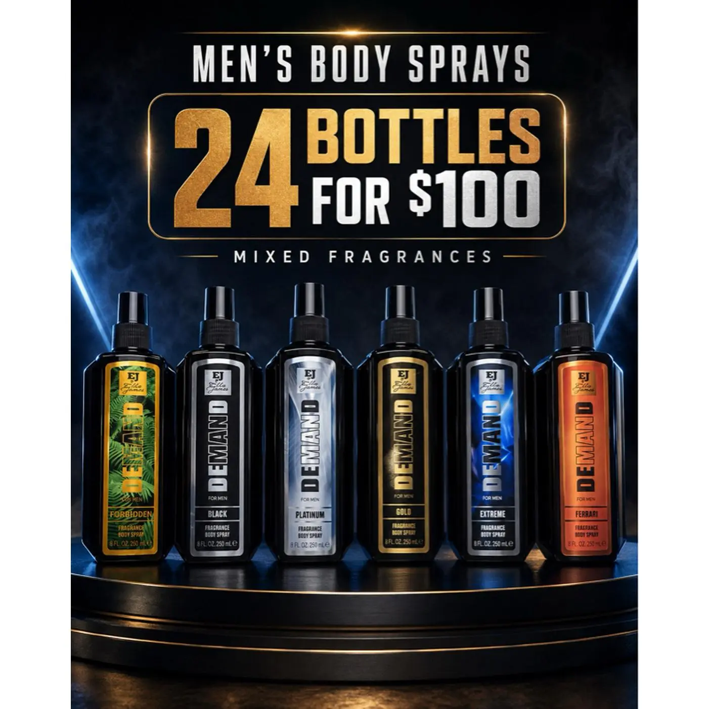 Demand Men's Body Sprays 24 Bottles for $100 Mixed Fragrances Variety Pack
