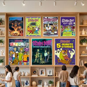 Anime S-Scooby-Doo Poster HD Heavy-Duty Self-Stick Waterproof Wall Decor Tool-free durable Conceals wall flaws elevates style for living rooms bathrooms & kitchens