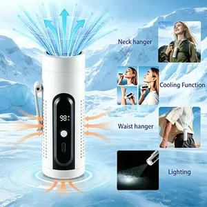Personal Portable Cooling Fan, 5000mAh USB Rechargeable, 20000RPM Brushless Motor, 5 Wind Speeds with LED Light, Clip-on Wearable for Neck & Waist, Ideal for sports events viewing, outdoor work, camping, fishing and daily jogging, an ideal daily gift