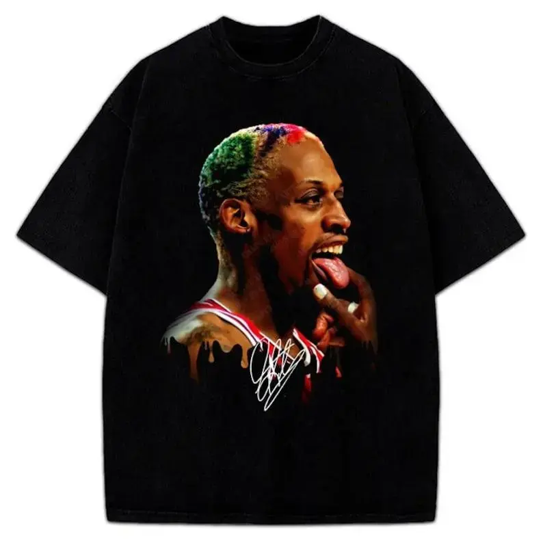 [100%25 Cotton] 90SThrowback Dennis Rodman 'Rodzilla Tee # 90SThrowback # DennisRodman # BasketballFashion # Oops # VintageStyle T-Shirt For Men And Women