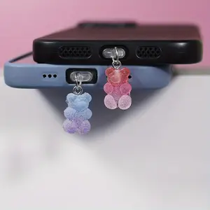 Cute Bear Design Phone Dust Plug, Anti Dust Phone Pendant, Phone Charm for iPhone & Type-C, Mobile Phone Accessories