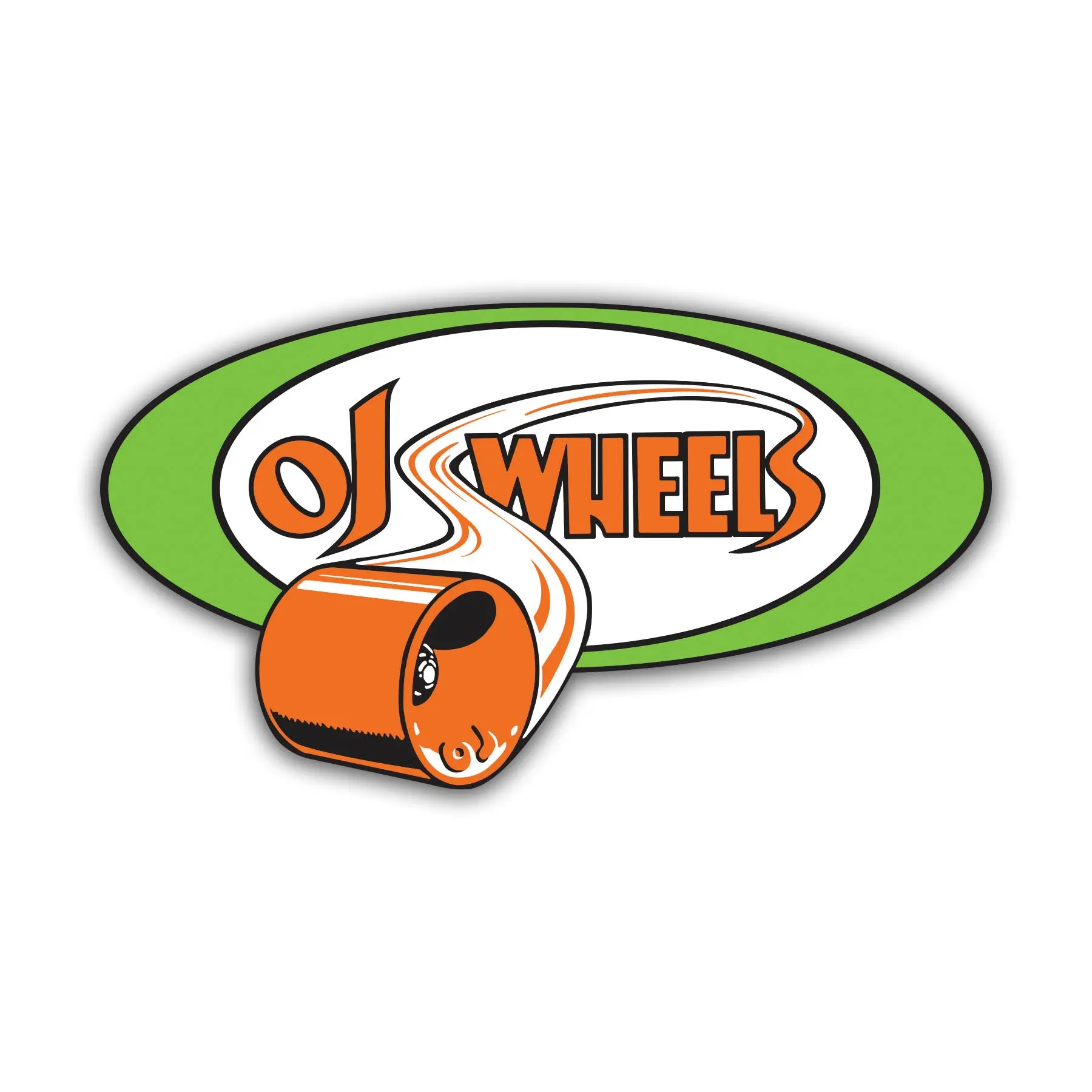 OJ Wheels Retro 5in Adhesive Vinyl Decal Stickers, 25-Pack Car Exterior Accessory