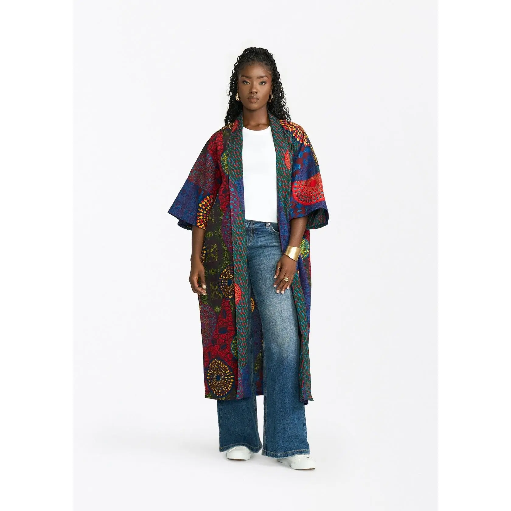 Ondina Womens African Print Kimono (New Harvest Multipattern)