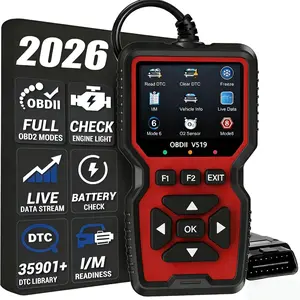V519 Car OBD2 Scanner Diagnostic Tool Code Reader with Real-Time Battery Voltage Testing & Engine Fault Code Scanner for Professional Diagnosis