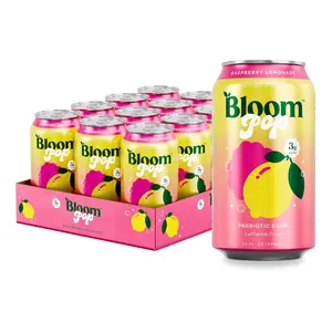 Bloom Pop Prebiotic Soda 12 Pack, Raspberry Lemonade, 12oz Cans  Low Calorie, No Caffeine, Prebiotic Soft Drink, Gut Support, Soda Alt