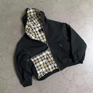 Y2K fashion patchwork double-sided hoodie, a loose fit suitable for both men and women; stylish retro loose hooded jacket. A great gift for Mother’s Day and Easter, ideal for layering in spring and autumn.