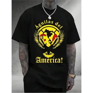 Águilas del América Soccer Graphic Tee - Premium 100% Cotton Men's T-Shirt, Casual Summer Streetwear Top, Oversized Fit Sportswear, Perfect Gift for Club America Fans graphic tees