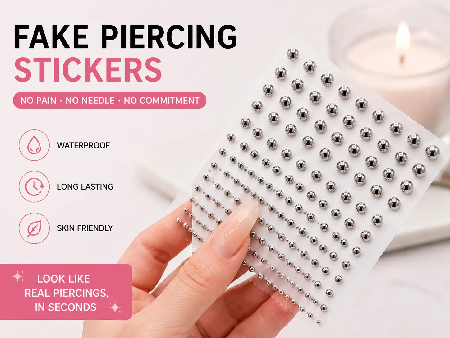 Xoriginal Mix & Match Lip, Nose, Eyebrow Studs to Create Your Signature Look, Y2K Punk Accessory for Everyday Glam, Festival & Cosplay