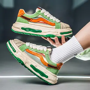 Brand GGOR Men'S Sneakers Shoes Color Patchwork Thick-soled Height-increasing Sports Shoes For Men, Invisible Height-increasing Trendy Patchwork Casual Shoes, Wear-resistant, All-season Versatile, Trendy Men'S Shoes