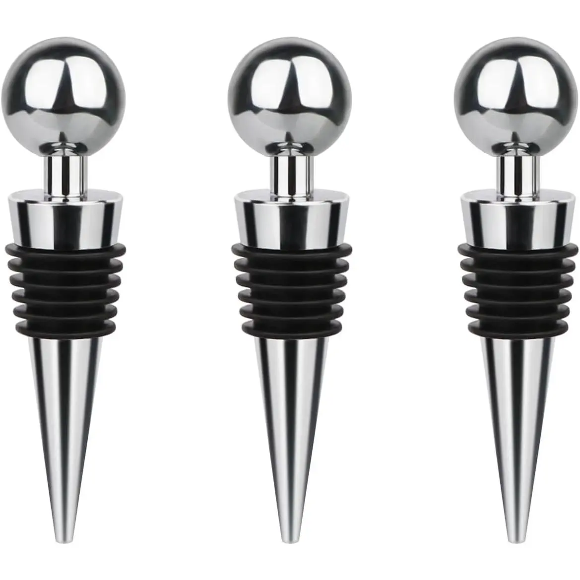 3 count  Stopper Bottle Stopper  Saver,   Vacuum  Bottle Corks,   Stopper  for Bar, Holiday Party Keep   Suitable for Standard Bottle ()