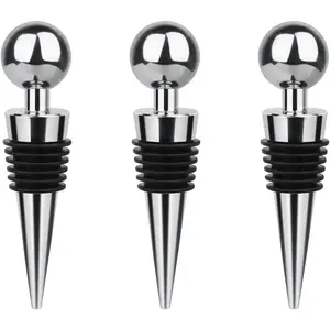 3 count  Stopper Bottle Stopper  Saver,   Vacuum  Bottle Corks,   Stopper  for Bar, Holiday Party Keep   Suitable for Standard Bottle ()