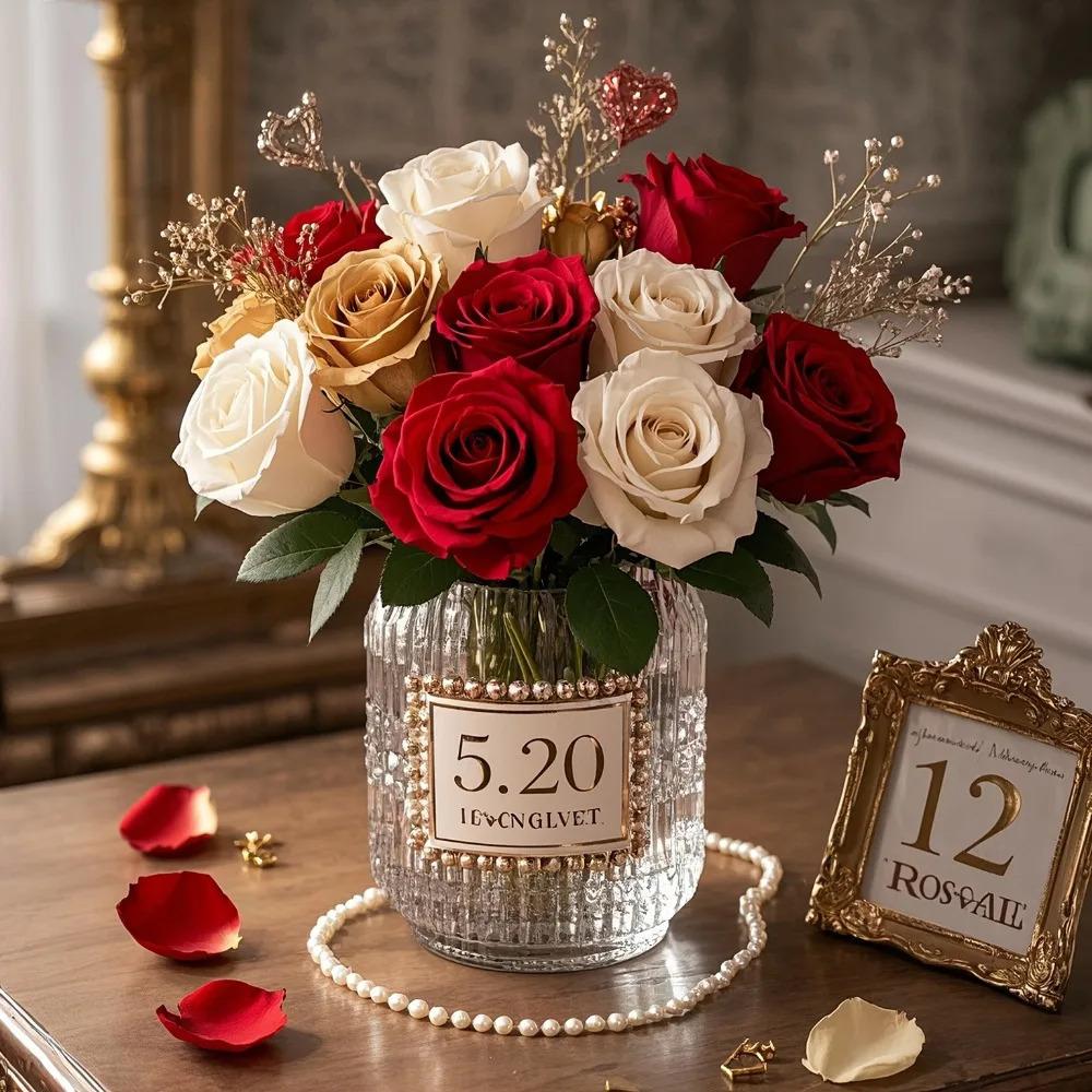 24 Simulated Rose Bouquets- Lifelike Long stem Artificial Flowers, Mother's Day, Home Decoration