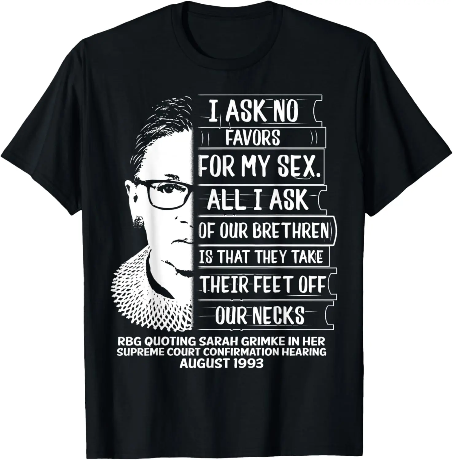Resistance RBG Quote Ruth Ginsburg Reproductive Freedom Summer Casual Shortsleeve Cotton T-Shirt