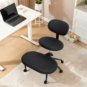 Joyfinity Ergonomic Cross Legged Swivel Chair - Height Adjustable Criss Cross chair , Back Support, Versatile for Home & Office Use