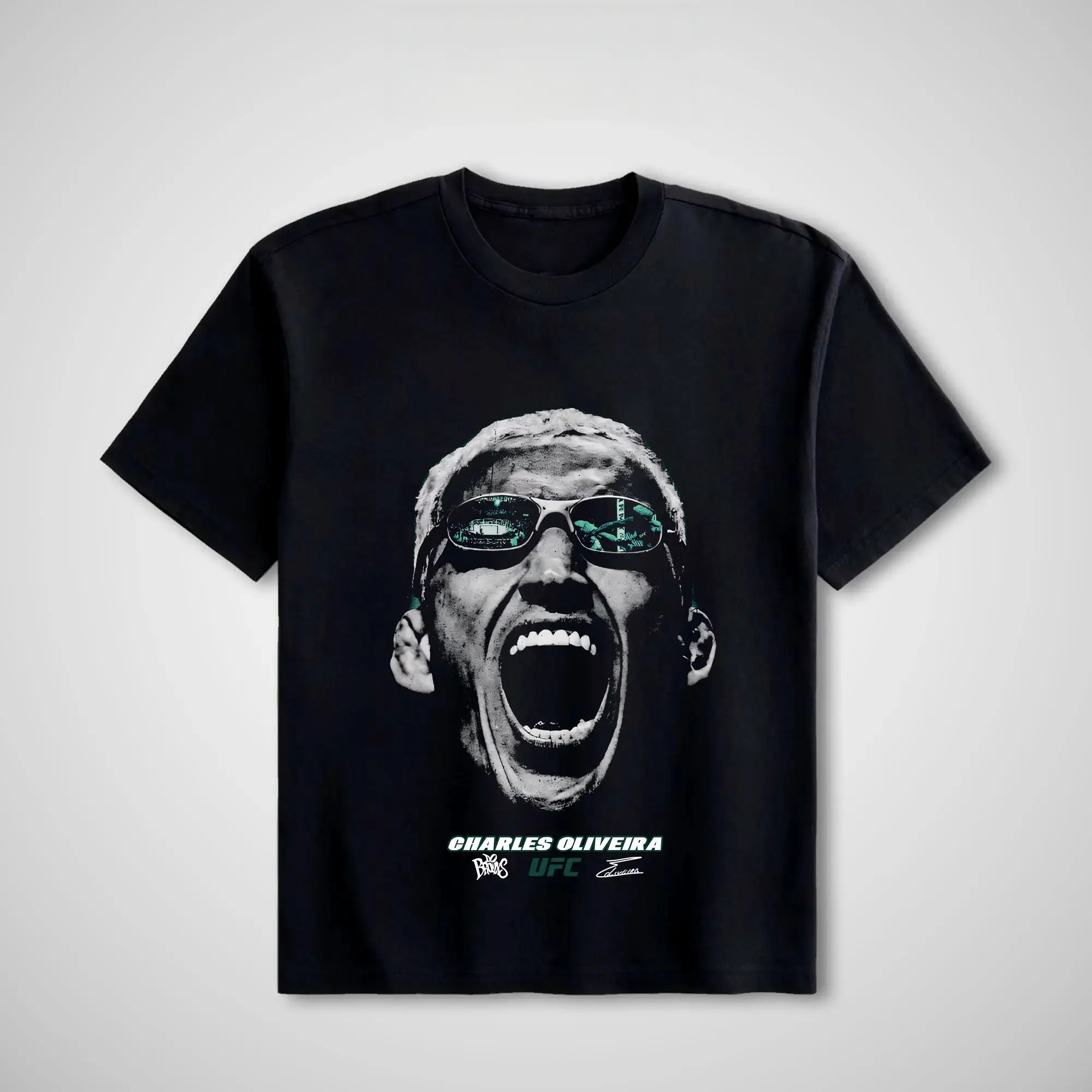 [100% Cotton]UFC Charles Oliveira "Do Bronx" Graphic T-Shirt - Unisex Cotton Short-Sleeve Tshirt, Casual Round Neck Fitted Cut Streetwear, MMA Sports Menswear Gift Option, Casual T-Shirts, Top, Clothes