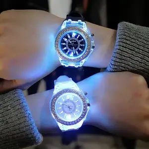 Ins-style luminous watch, personalized Harajuku fashion trendy LED fluorescent couple's watch for men, women, and students