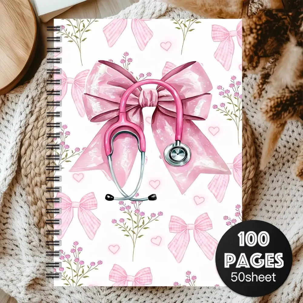 Nurse Care Plan Notebook, Stethoscope Cover Medical Log Book, Soft Floral Spiral Bound Diary, Spiral Notebook Journal, Personal Organizer Book, Aesthetic Notebook, Notebook Cute, Writing Notebook, Ideal Gift for Nurses