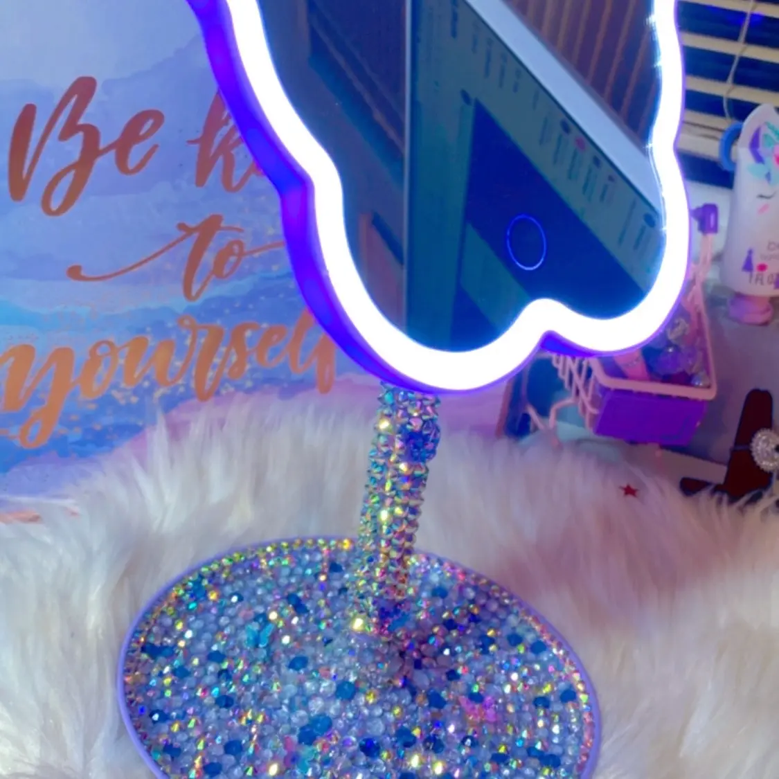 Led butterfly vanity mirror