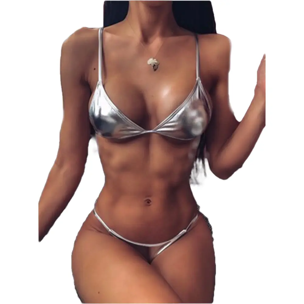 Women's Classic Solid Color Bikini Set, Sexy 2-Piece Triangle Beachwear for Swim Days, Beachwear For Women, Classic Two-Pieces For Swim Days