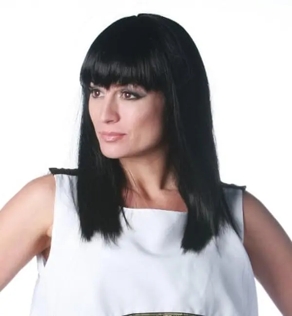 212 MAIN Women's Eden Midnight Wicked Black Synthetic Fiber Costume Wig with Full Bangs, Synthetic Fiber Wig