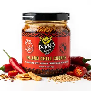 Island Chili Crunch Oil  - Spicy - Non-GMO, Umami, Vegetarian, Vegan, No MSG, Gluten-Free, No Preservatives, No Artificial Colors
